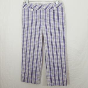 Ann Taylor Loft plaid check capri cropped pants